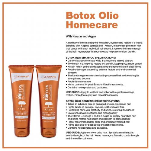 LE GRAND Botox Olio Keratin & Argan Shampoo Sulphate Free 280ml LG029