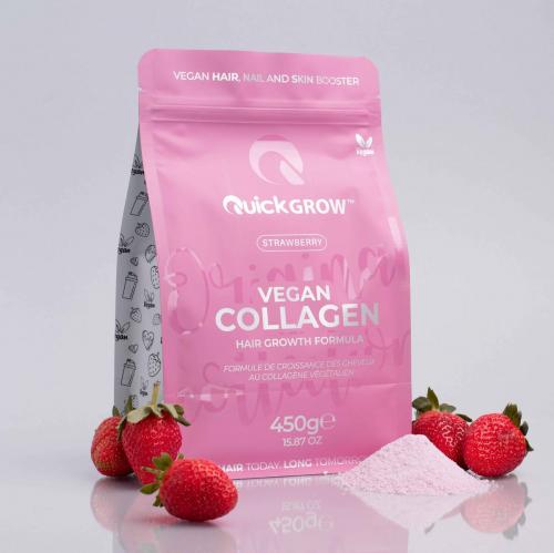 QUICK GROW VEGAN Collagen Hair Growth Formula STRAWBERRY 450g 