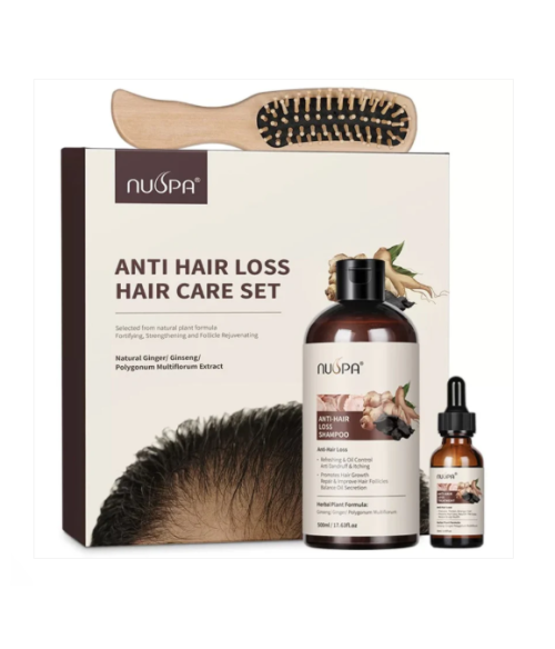 NUSPA Anti Hairloss Kit (500ml Shampoo & 30ml Treatment & Brush) HHCOPNUS001